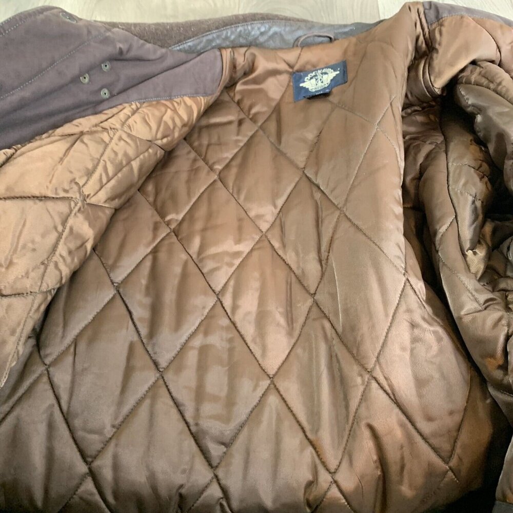 Dockers Mens Metal Clip Hook & Ring Closure Heavy Coat Quilt Lining Brown Size L - Picture 15 of 16